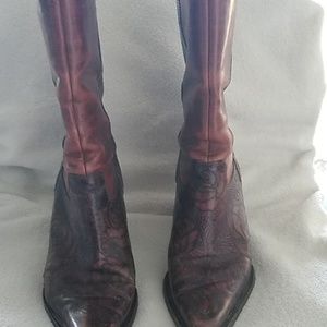 ANTONIO MELANI Maroon Patterned Heeled Boots